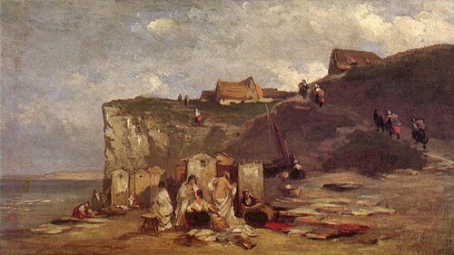 Woman bath in Dieppe III, 1857, Carl Spitzweg
