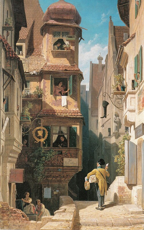 The Letter Carrier in the Rosenthal, 1858, Carl Spitzweg