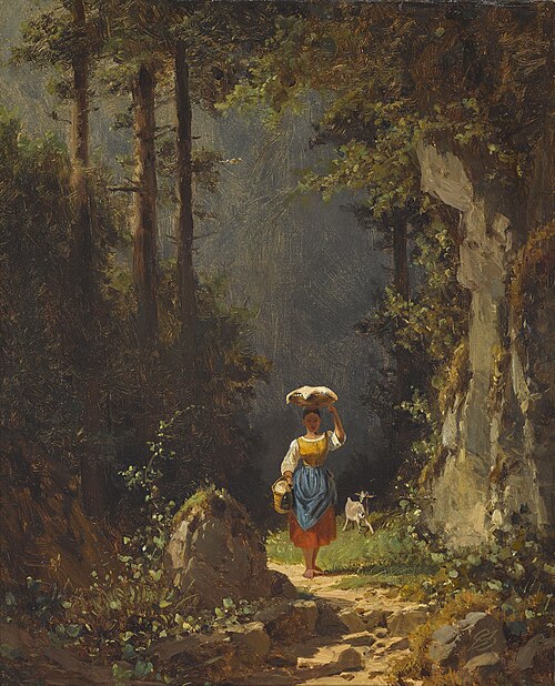 Girl with Goat, 1870, Carl Spitzweg