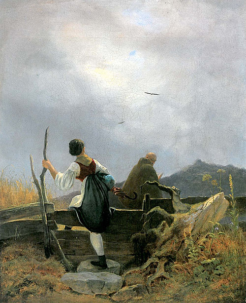 Dairymaid and Monk, 1838, Carl Spitzweg