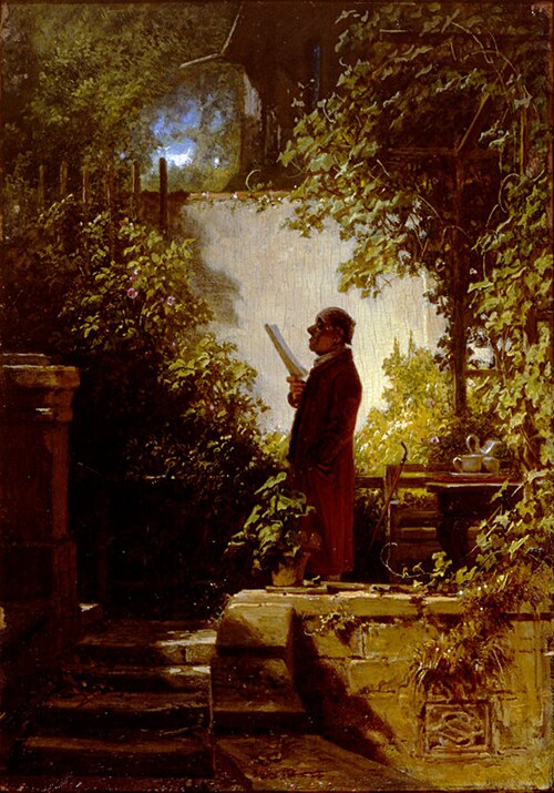 Newspaper Reader in the Garden, 1845, Carl Spitzweg