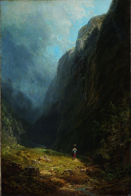 In the Alpine High Valley (Landscape with Mt. Wendelstein), 1871, Carl Spitzweg