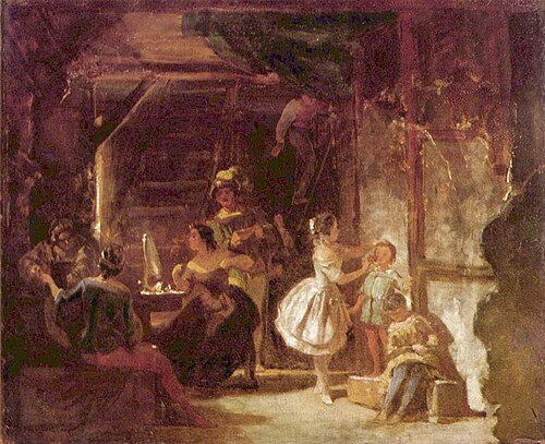 Hinter den Kulissen, 1850, Carl Spitzweg