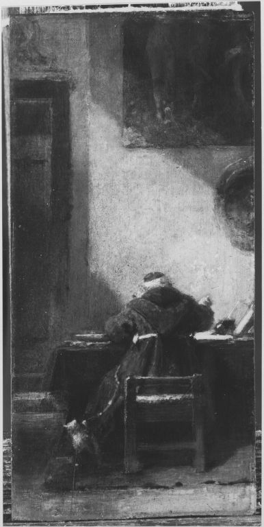 Mönch am Schreibtisch, 1857, Carl Spitzweg