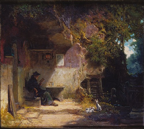 The Hermit in front of His Retreat, 1844, Carl Spitzweg
