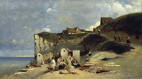 Woman bath in Dieppe I, 1858, Carl Spitzweg