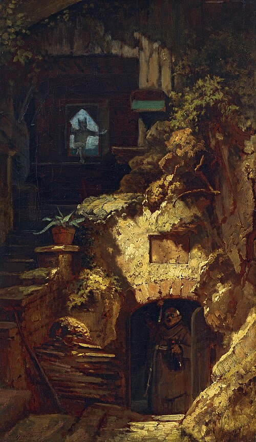 Hermit and Devil, 1870, Carl Spitzweg