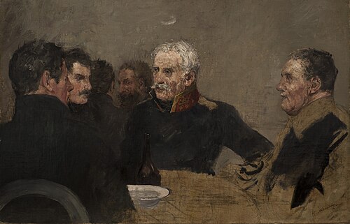 General Blücher mit seinen Offizieren am Tisch sitzend, , Wilhelm Altheim
