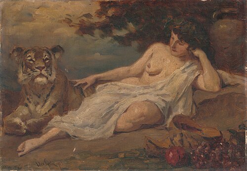 Ženský akt s tigrom, 1923, Gyula Éder