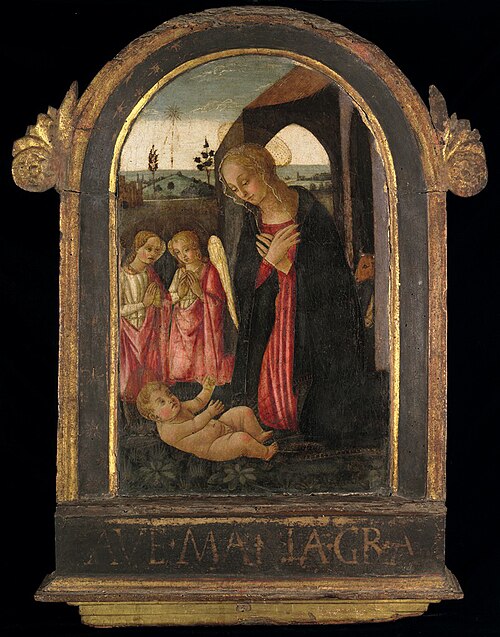The Virgin Adoring the Child with Two Angels, , Bernardo di Stefano Rosselli
