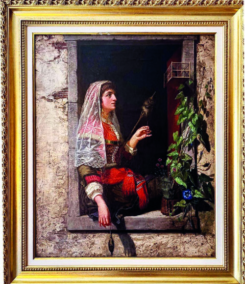 Jeune portugaise à sa fenêtre, , August Friedrich Schenk