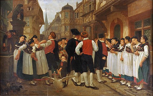 La foire aux servantes, 1864, Charles-François Marchal