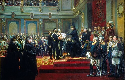 Jura de la Constitución por S.M. la Reina Regente Doña María Cristina, 1897, Francisco Jover Casanova