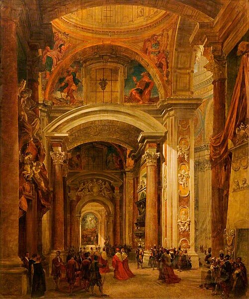 Interior of St Peter's, Rome, , Louis Haghe