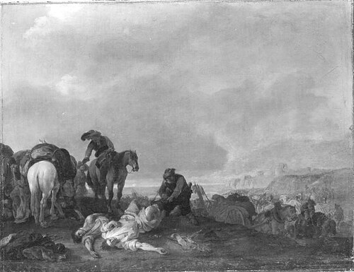 Soldaten auf dem Schlachtfeld, 1647, Herman Lin