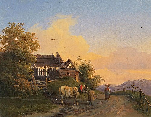 Returning Home at Dusk, 1857, Ignaz Raffalt