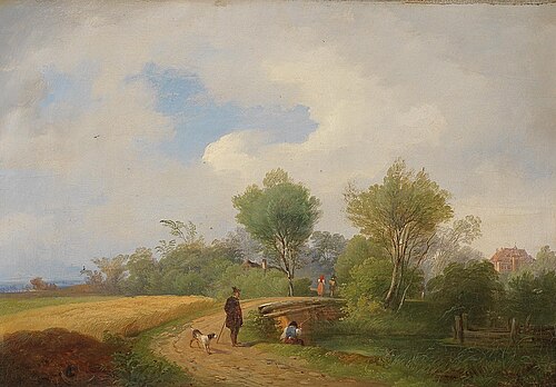 Angler by the Village Pond, 1857, Ignaz Raffalt
