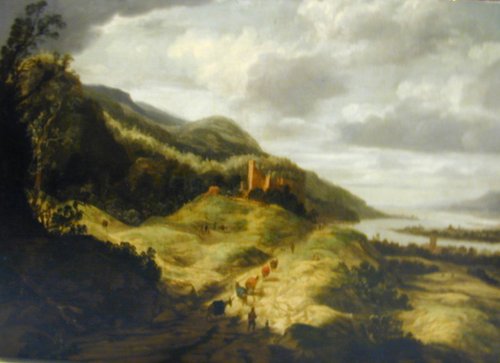Paysage rocheux avec rivière, 1662, Jacob Koninck