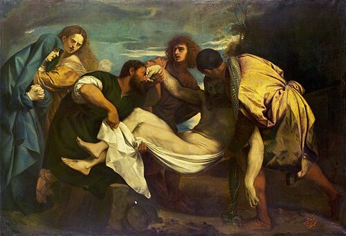 The Entombment of Christ (after Titian), 1899, Kamal-ol-molk