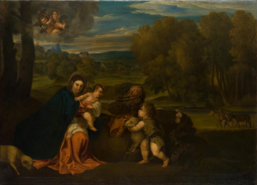 The Holy Family with the Infant St. John, , Kamal-ol-molk