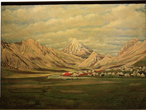 Royal camp in Lar plain, 1888, Kamal-ol-molk