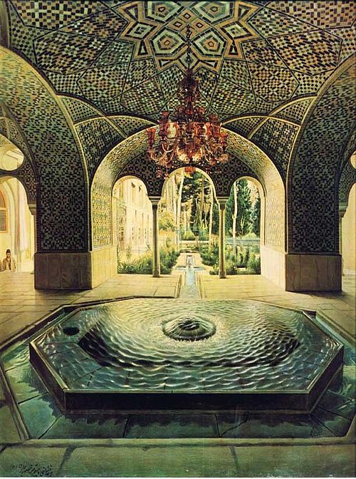 Golestan palace springhouse, 1889, Kamal-ol-molk