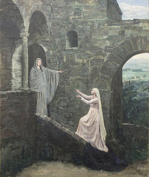 Marias besøk hos Elisabeth., 1906, Signe Scheel