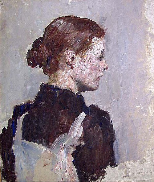 Figure Study of the Painter Helga Ring (Reusch), 1890, Signe Scheel