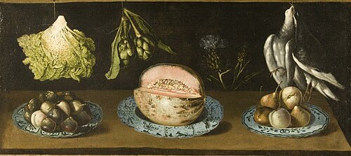 Still Life with Melon and Fowl, 1630, Miguel de Pret