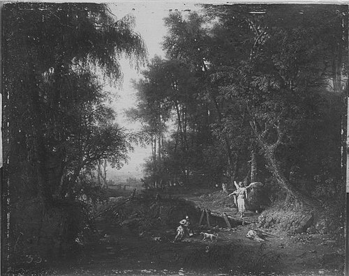 Waldlandschaft mit Engel und Tobias, 1734, Philipp Hieronymus Brinckmann
