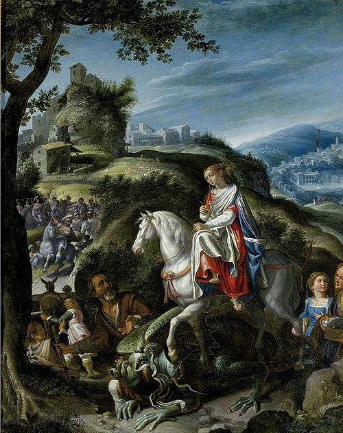 St Martha tramples the dragon, 1616, Pietro de Lignis