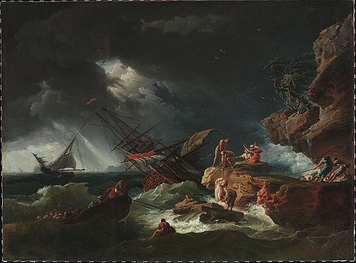 Castaways on the sea, 1765, Pierre-Jacques Volaire