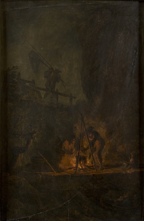 Men near a Fire in the Mountains, , Pierre-Jacques Volaire
