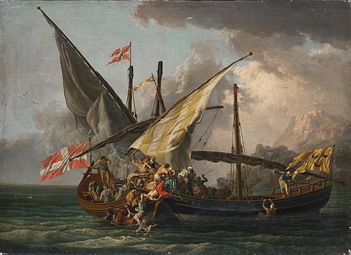 Sea Sattle: Grappling with a Ship, 1765, Pierre-Jacques Volaire