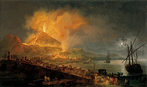 L'Éruption du Vésuve avec le pont de la Madeleine, 1777, Pierre-Jacques Volaire
