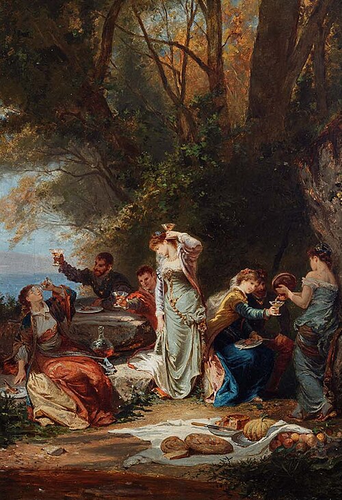 A party in the countryside, 1850, André-Charles Voillemot