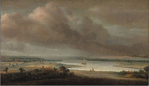 Flat Landscape with a Broad River, 1661, Philips Koninck