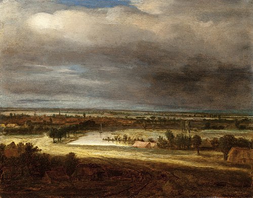 Panoramic Landscape with a Village, 1648, Philips Koninck
