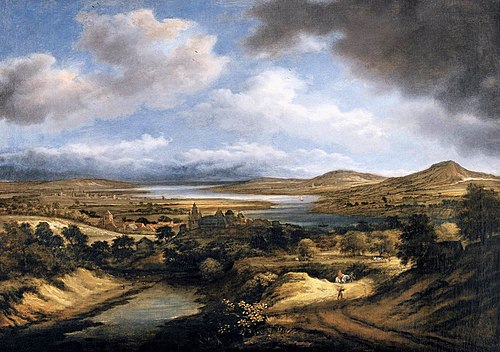 Panoramic view of a river landscape, 1648, Philips Koninck