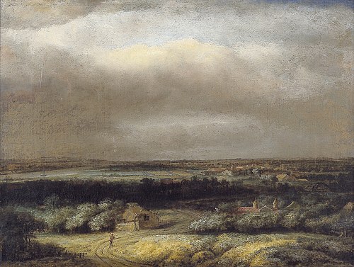 Paysage panoramique avec randonneur, 1664, Philips Koninck