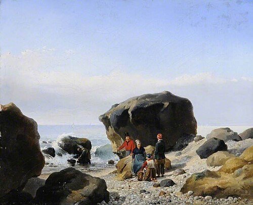 Beach Scene with Figures, 1824, Robert Léopold Leprince