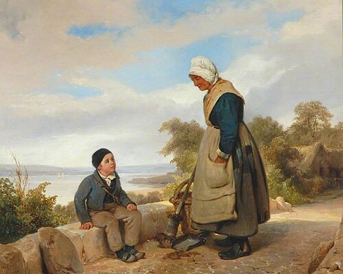 Peasant Woman and Boy, 1845, Robert Léopold Leprince