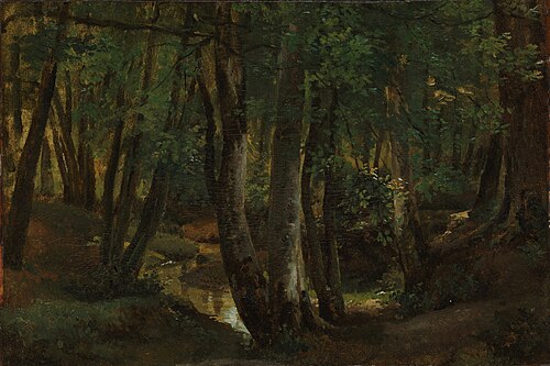 Intérieur d'un bois à Pierrefitte / L'intérieur de la Forêt à Pierrefitte, 1822, Robert Léopold Leprince
