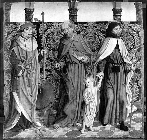 Beschneidungsaltar: Die hll. Hieronymus, Petrus und Joseph, , Maître de la Sainte Parenté l'Ancien
