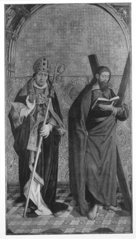Die hll. Augustinus und Andreas Außenseite: Buße des hl. Hieronymus und kniende Nonne (Umkreis), , Maître de la Sainte Parenté l'Ancien