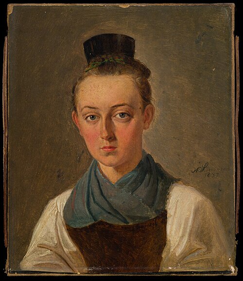 Bavarian Woman, Study, 1837, Niels Simonsen