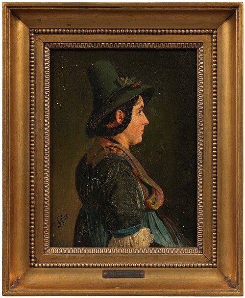 Profile Study of a Woman in Tyrolean Costume, 1835, Niels Simonsen