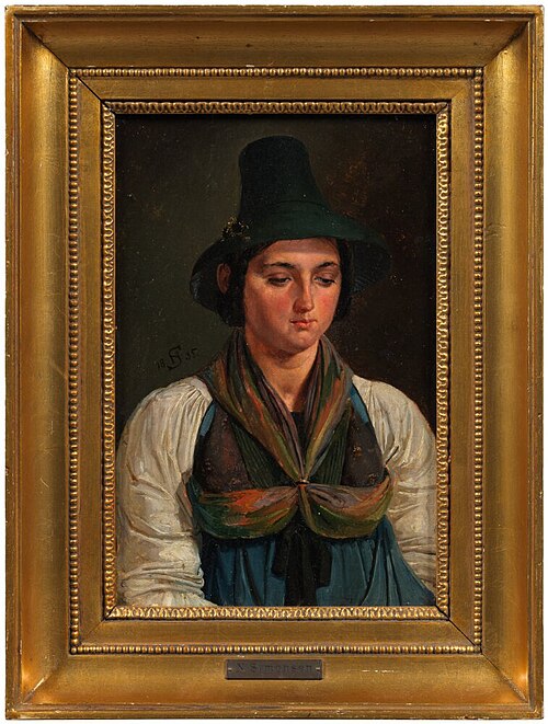 Study of a Woman in Tyrolean Costume, 1835, Niels Simonsen