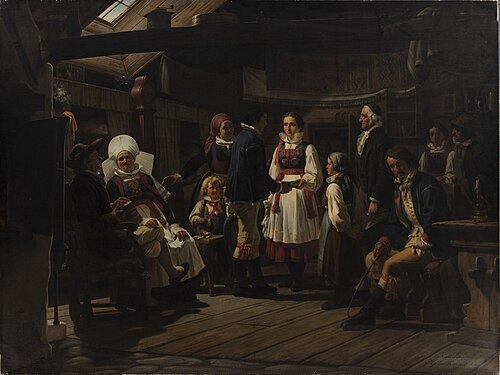 En trolovelse i Herrestad i Skåne, 1862, Niels Simonsen