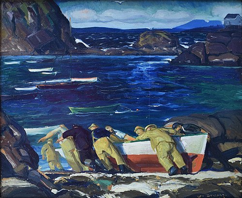 The Launching, , George Bellows